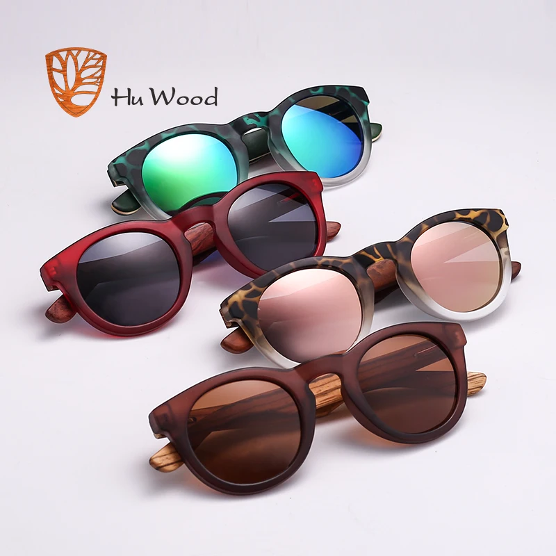 Hu Wood новые винтажные Круглые Солнцезащитные очки женские брендовые дизайнерские