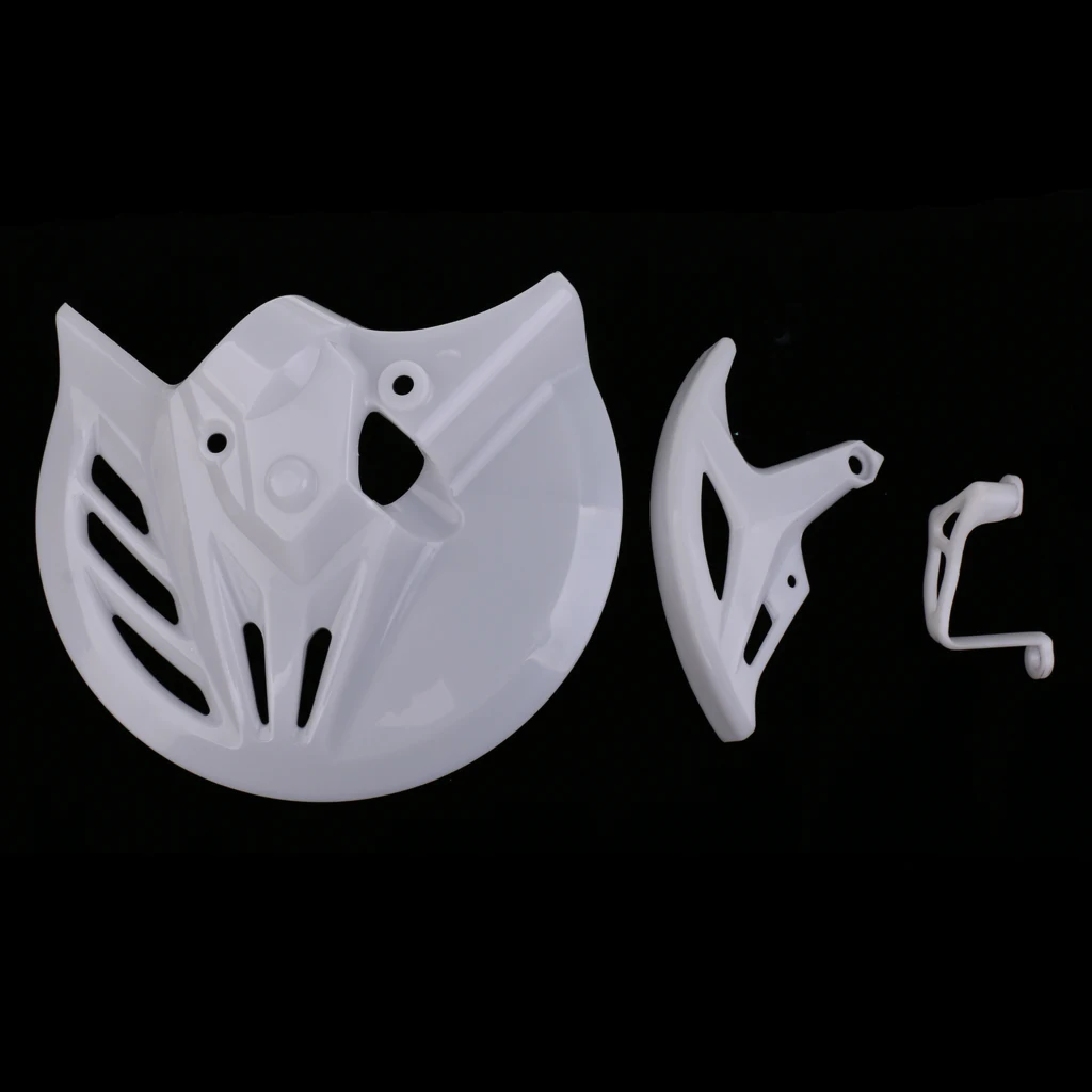 Motorcycle Front & Rear Brake Disc Rotor Guard Cover Protector White Fit Honda CRF 250R 2014-2017 450R 2013-2016 Predrilled