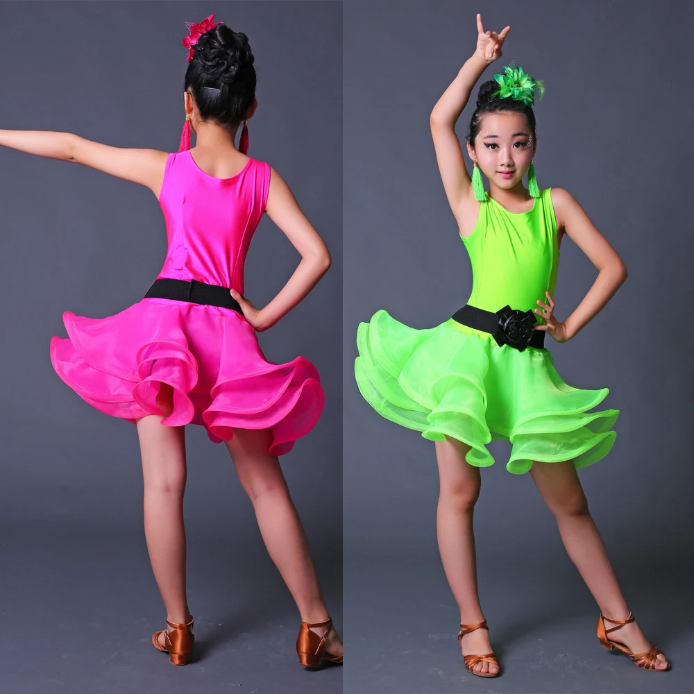 Платье для латинских танцев для девочек, детское современное бальное платье для танцев Танго, танцевальное платье, костюмы для танцев