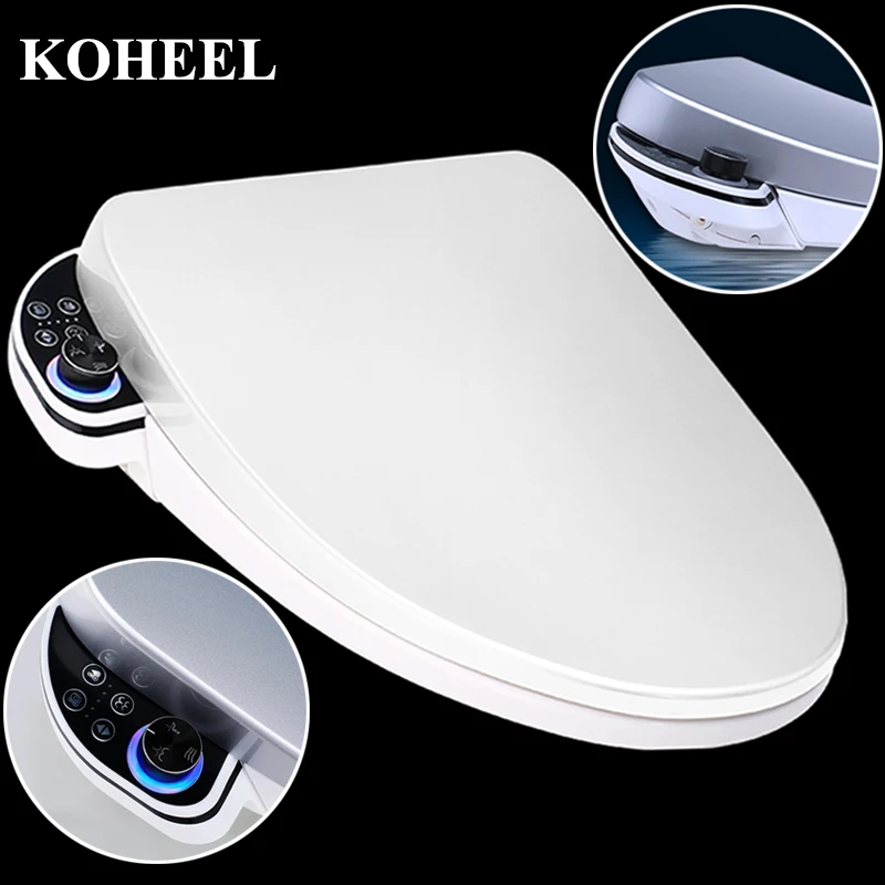 

Smart Simple Knob Intelligent Toilet Seat Washlet Elongated Electric Bidet Cover Bidet Toilet Seats Heating Sits Led Light Wc