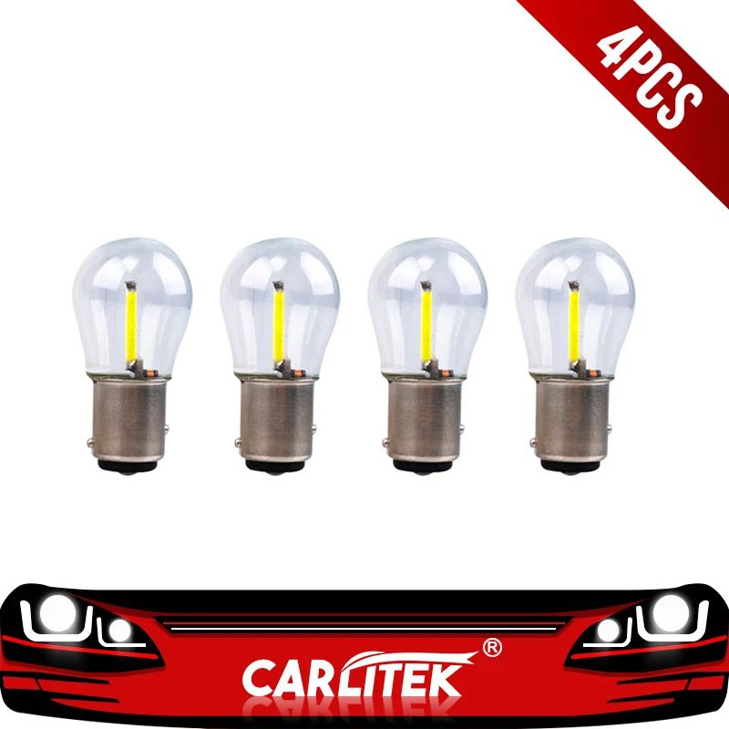 CARLitek 4 шт. Автомобильные светодиодные лампы BA15S 1156 BAY15D 1157 накаливания поворотные