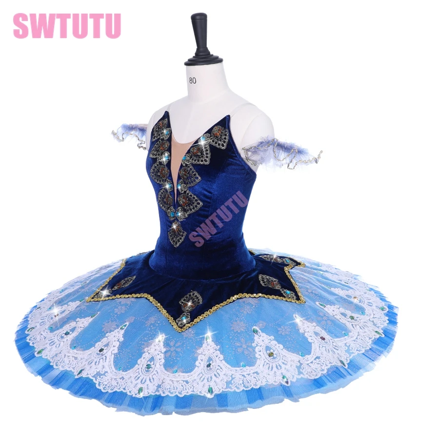 girls blue bird performance competiton professional tutu women custom made Ballerina ballet costume pancake tutu dress BT9191