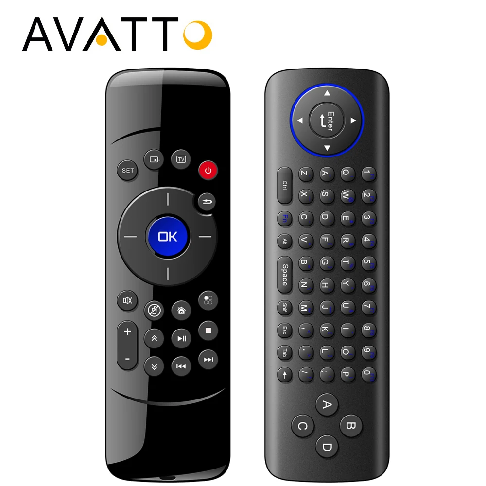 

AVATTO C2 IR Learning Fly Air Mouse Keyboard with 6 axis Gyro,Rechargable, 2.4G Wireless Remote Control For Android Box Smart TV