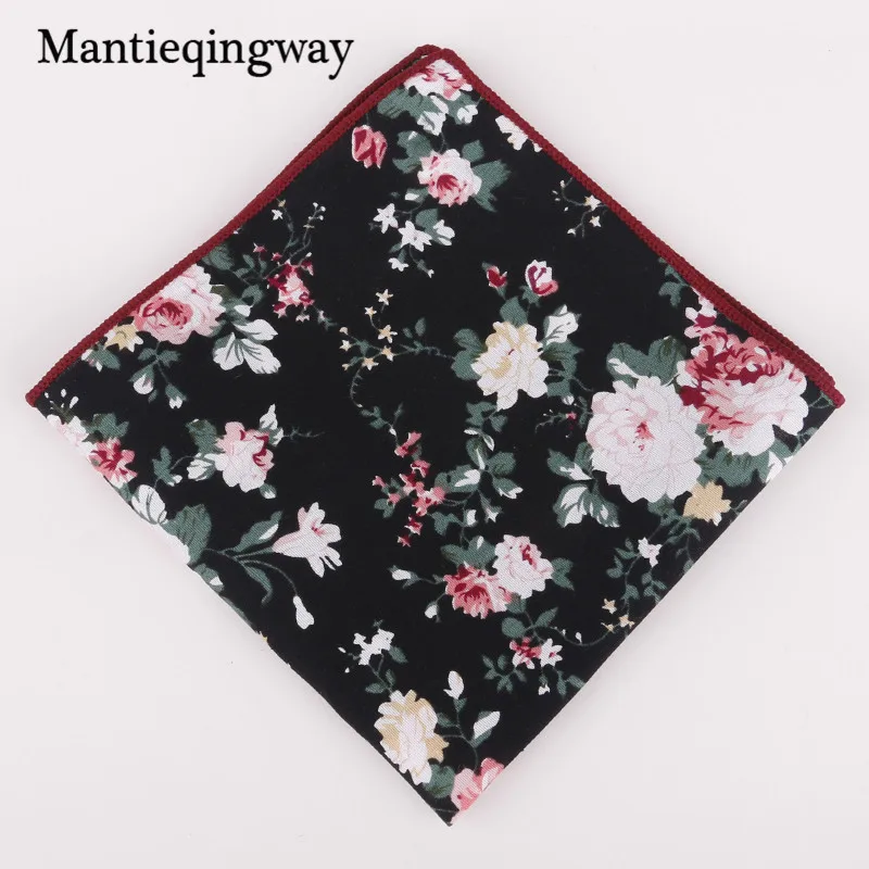 Mantieqingway Новое поступление хлопок цветочный принт Карманный платок мужской строгий деловой Свадебный кармашек квадратные женские носовые платки