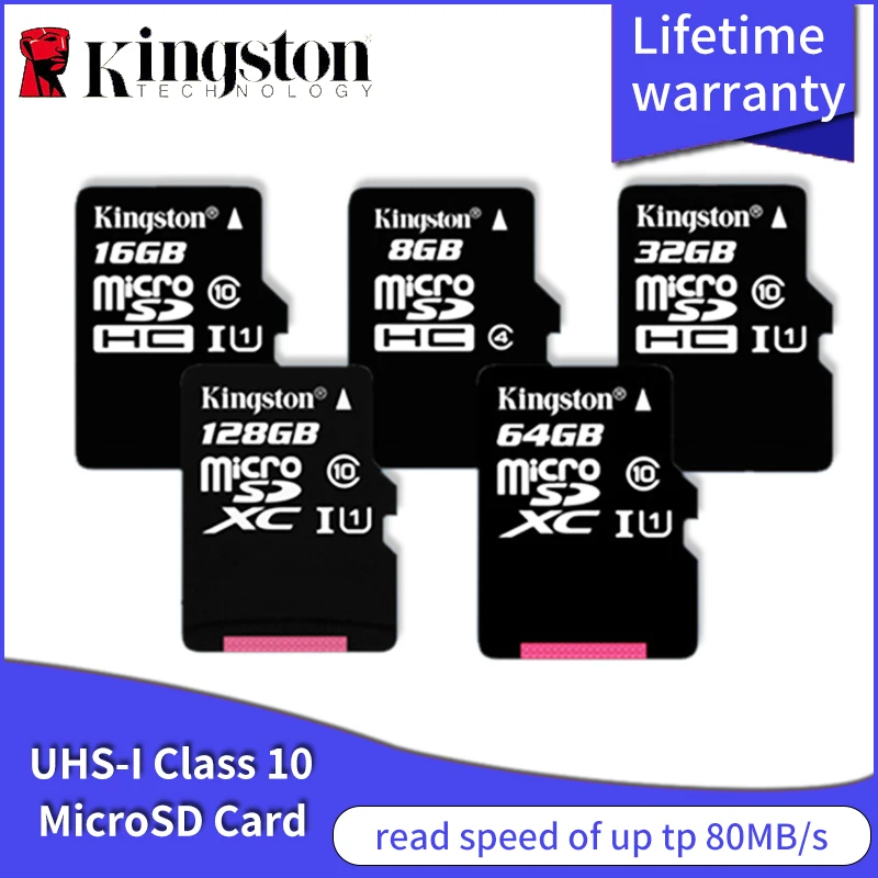 

Kingston Micro SD card 64GB 32GB 16GB 256GB 128GB Class 10 Memory Card microSDXC UHS-1 TF Card C10 microSD 8G C4 for Smartphone