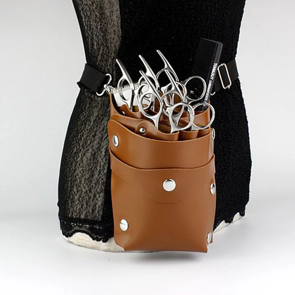 Scissors Pouch Holster with Belt, Salon Hair Stylist Barber Hair Scissors Beard Cut Shear Pet Hairdressing Tools Holder Case Bag