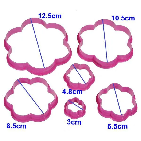 6 шт./компл. пластиковые цветы оригинальные формочки для печенья в виде пресс-формы для печенья Штамп Инструменты для украшения тортов из мастики