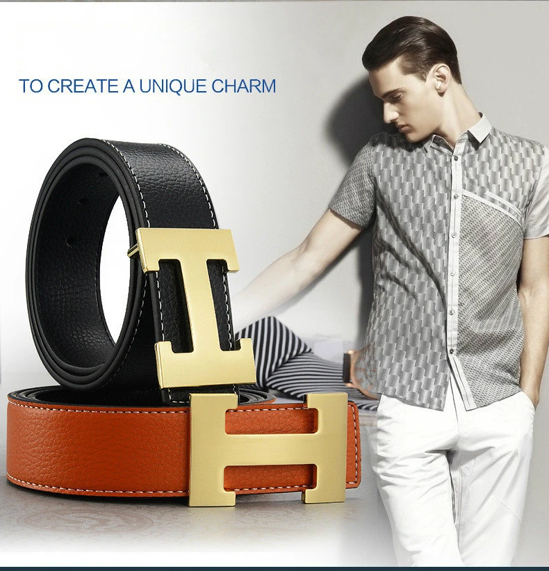 

2019 Luxury Designer H Brand Designer Belts Men High Quality Male Genuine Real Leather Women Belt H Buckle Strap for Jeans