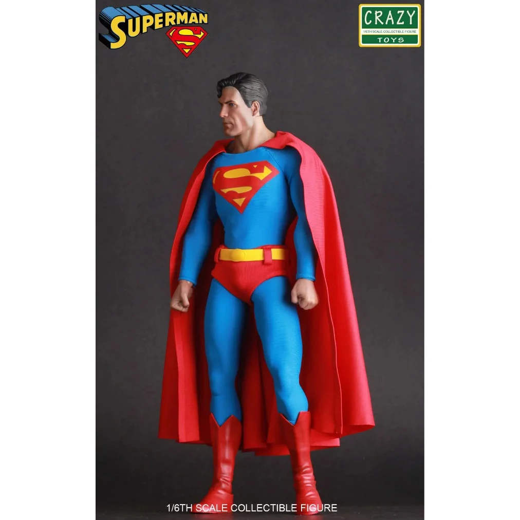Сумасшедшие игрушки Лига Справедливости Супермен Супер герой ПВХ фигурка Коллекционная модель игрушки куклы 30 см KT2985