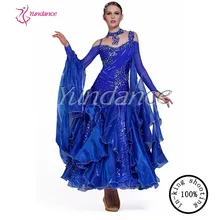 B-10170 Профессиональный роскошный синий стандартный бальный зал платья для соревнований