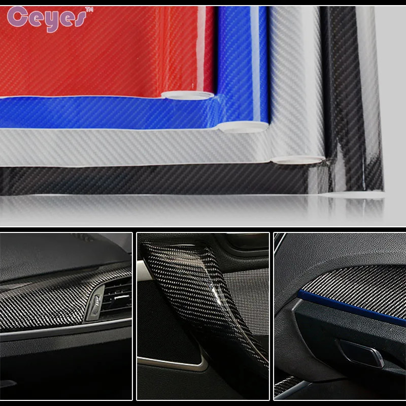 

Ceyes 10cmX152cm New Cool 5D Car Styling DIY High Glossy Vinyl Film Wrap Accessories Interior Texture Film Stickers Car-Styling