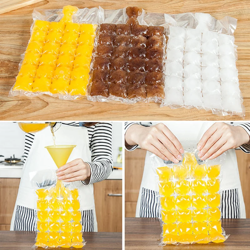 Самозапечатывающийся пластик Ice сумка производителя DIY практические 10 шт. 24 кубики одноразовые С воронка сумка кубической формы плесень холодильник морозильник