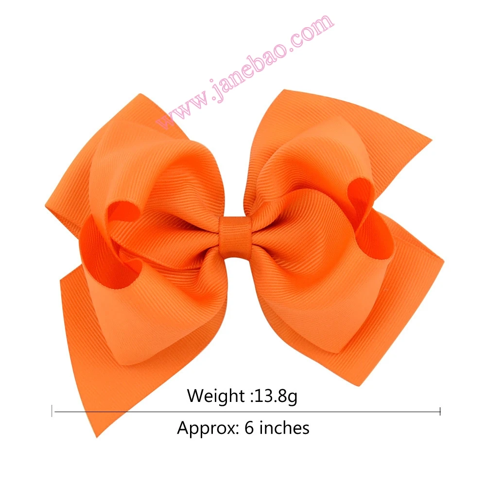 

free shipping 120pcs 6Inch Girls Large Double Layers Hair Bow Grosgrain Ribbon with Alligator Clips