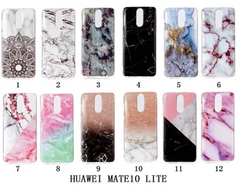 

50pcs/lot New Raninbow color Marble Grain Back Cover Case For Huawei Mate 10 Lite Honor 9i Maimang 6