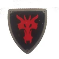 

Elements Brick Parts 3846pb35 Shield Triangular with Red Dragon Head Classic Piece Building Block Toy Accessory Bricklink