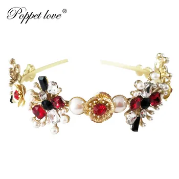 

NEW Baroque Royal Retro Women Lady Girl Colorful Crystal Metal Hairband Bling Headband Jewelry Hair Band Accessories
