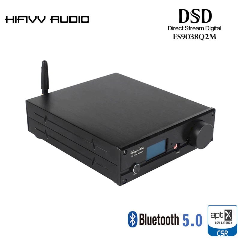  Reproductor DAC HiFi Bluetooth 50 de ES9038Q2M y decodificador XMOS U208 compatible con DSD512 APT-