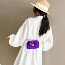 Фиолетовая женская сумка, модная женская прозрачная желеобразная сумка через плечо, одноцветная сумка-мессенджер, женские сумки