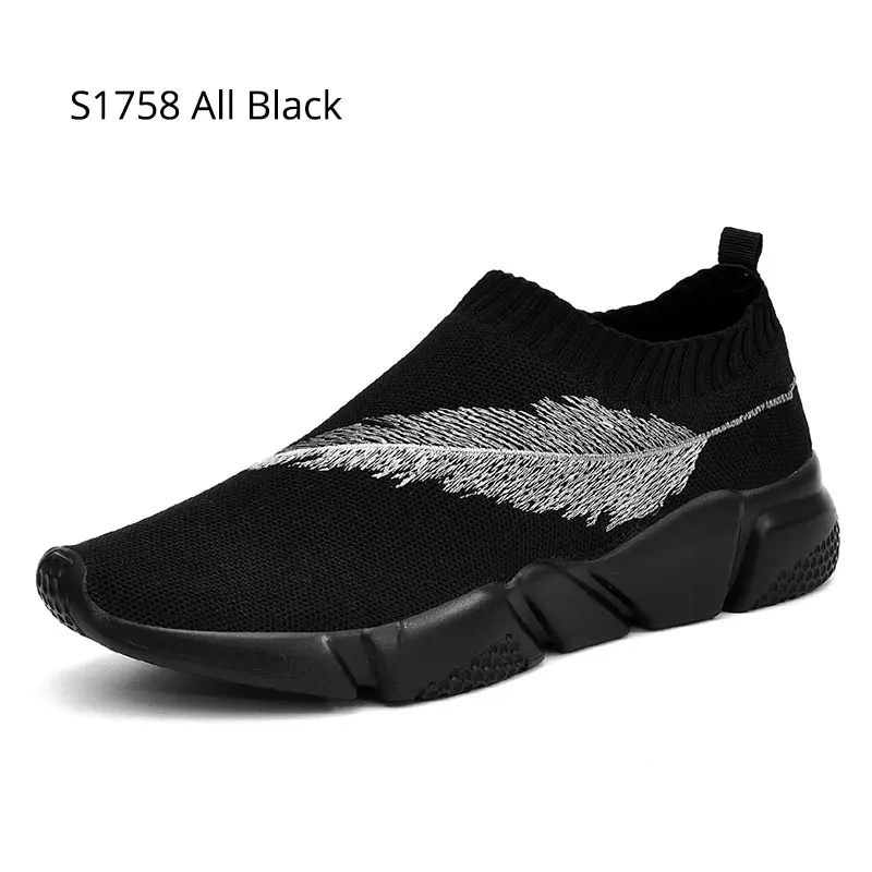 Мужские кроссовки 9908 бега спортивная обувь, обувь из сетчатого материала, на открытом воздухе спортивная обувь Для мужчин для прогулок и бега; обувь для занятий спортом мужские легкие кроссовки размер 35-45 - Цвет: S1758-All Black