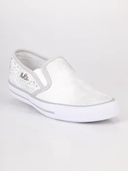 

Slip on sneakers with lace-White