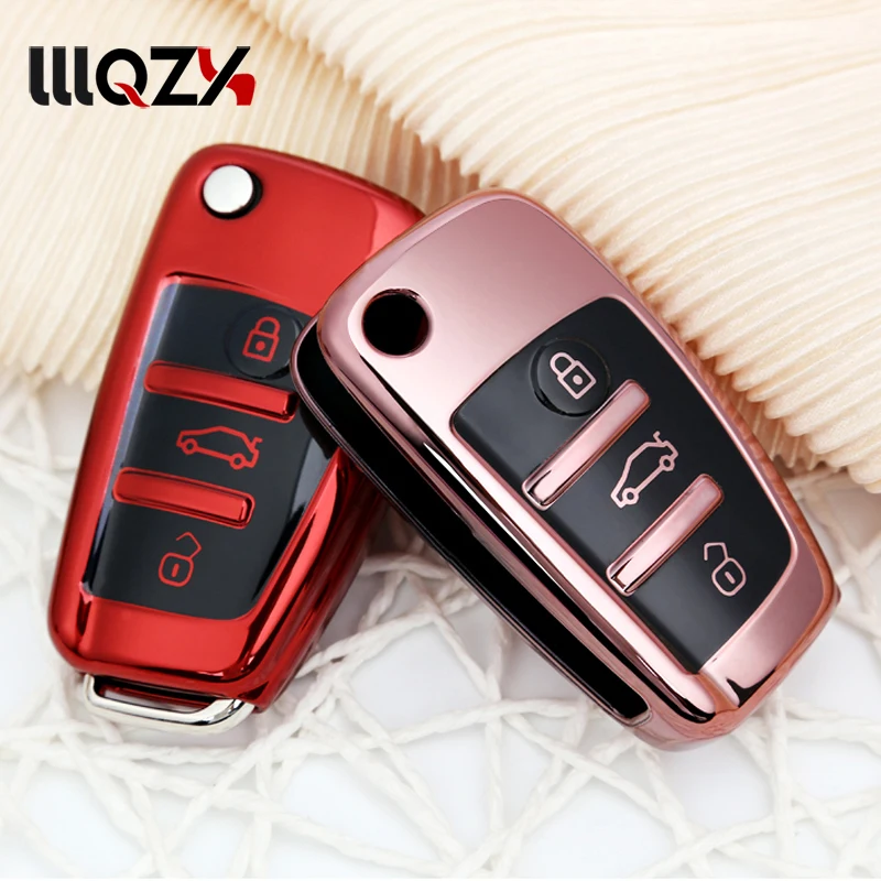 

Auto Car Styling Soft TPU Key Case For Audi A1 A3 A4 A5 Q7 A6 C5 C6 Car Holder Shell Remote Cover Car-Styling Accessorise