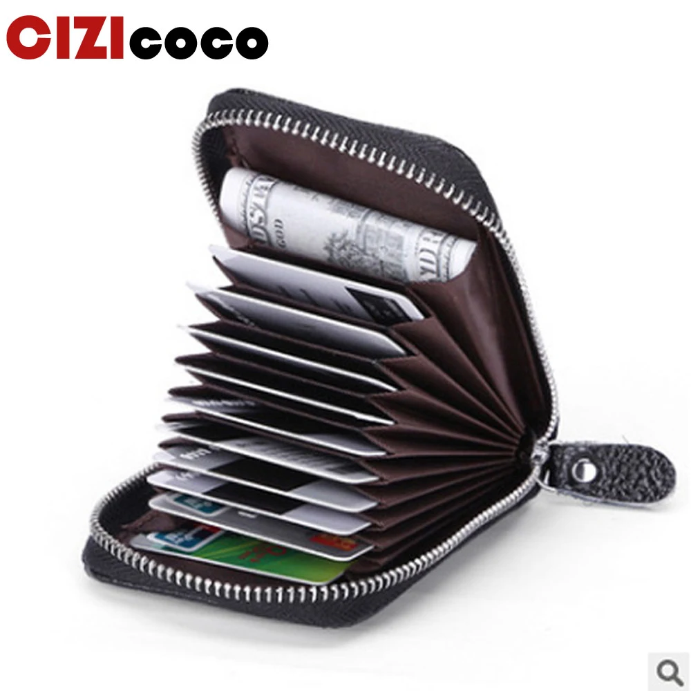 

New Women Men ID Card Holder Bank Card Wallet Hasp Credit Card Holder Business Card Holder Organizer Porte Carte