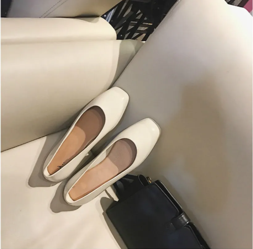 

Women Square Head Shoes Solid Color Casual Flat Soft Bottom Jelly Shoes Beach Waterproof Flats Rain Shoes