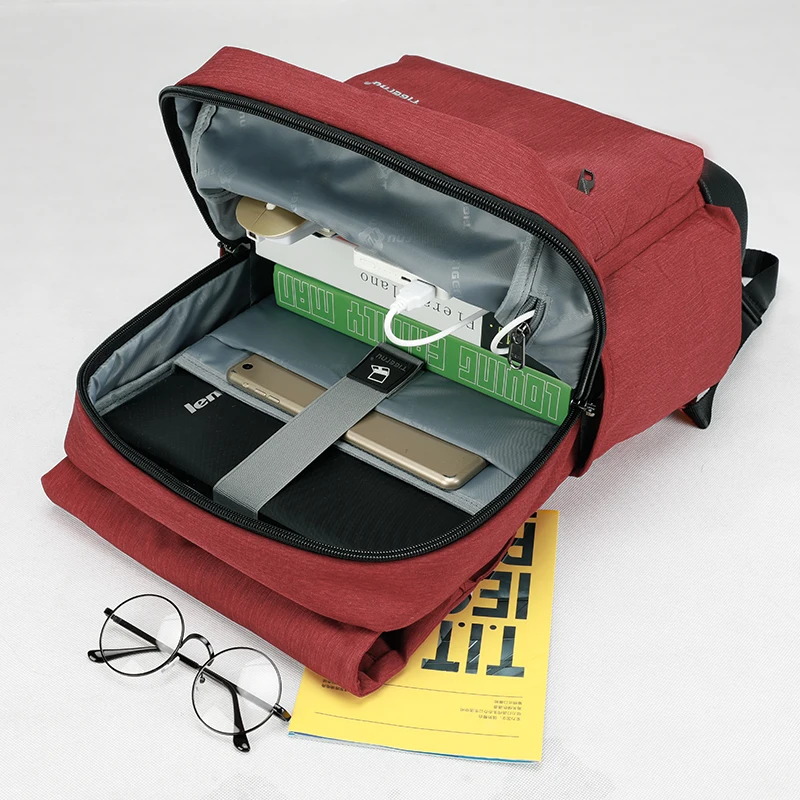 Tigernu de moda de la marca Slim mujeres de carga USB Mochila hombre 15,6 ordenador portátil Mochila escolar para los niños las niñas bolsa Mochila