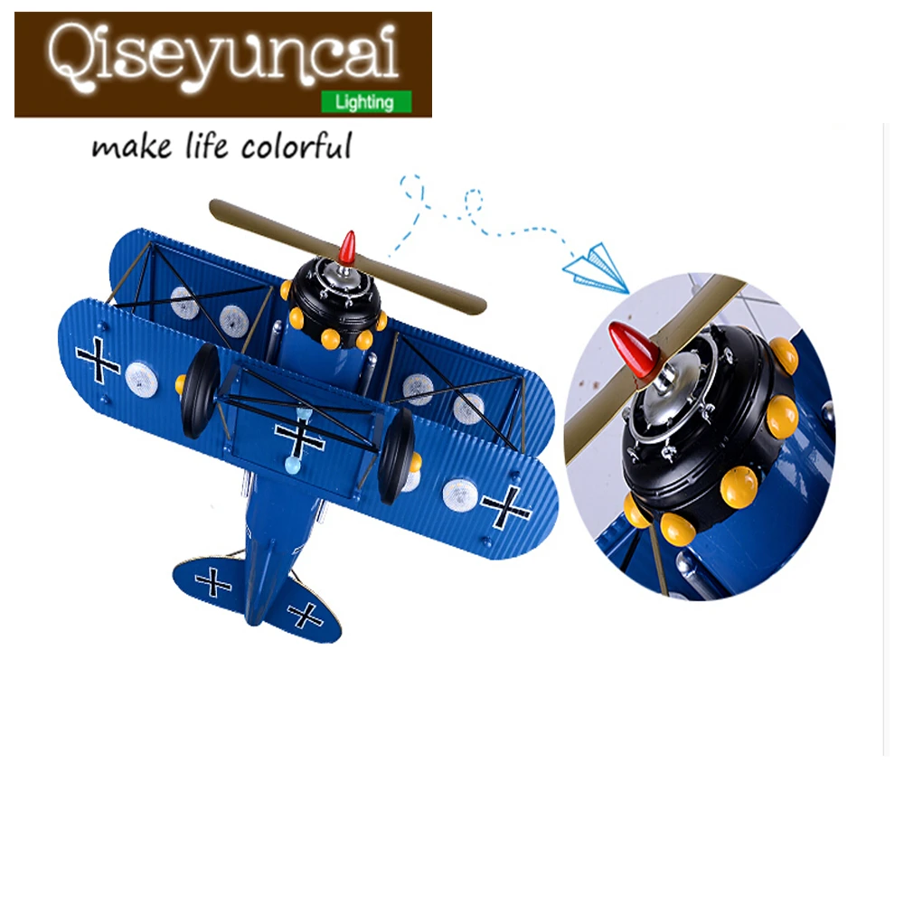 Qiseyuncai детская комната LED eye plane люстра мальчик спальня мультфильм творческая