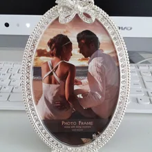 Katemelon и украшением из жемчуга и бантов из сплава со стразами в форме свадебная рамка для дома 6 дюймов фоторамка