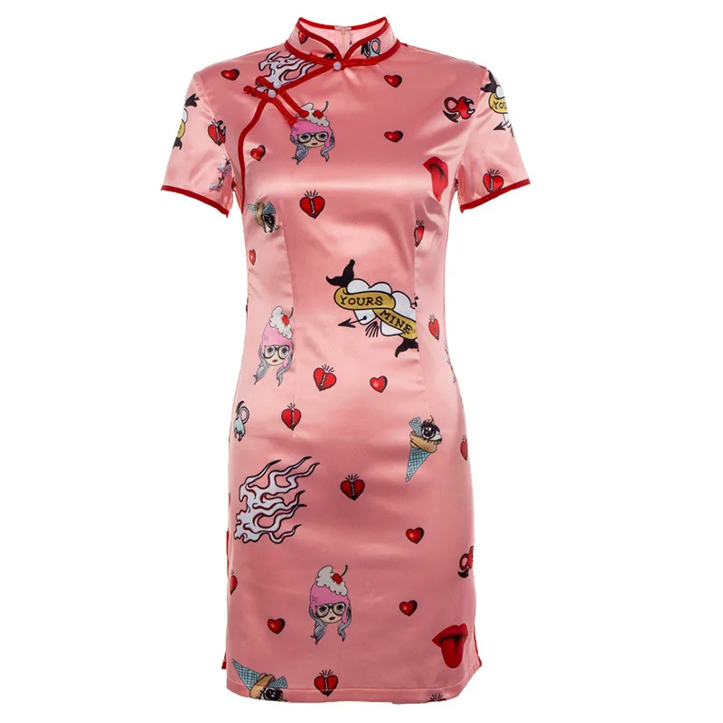 YAXAN Tops Womens Plaid Cute Cheongsam Unique Sleeveless Short Style with Button Summer Clothes Basic Strap Vest