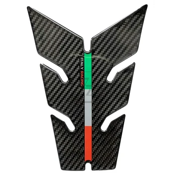 

3D Carbon-look Motorcycle Tank Pad Protector Italy Racing Small Tankpad Decals
