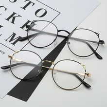 Кошачьи очки, металлические круглые оправы для очков, мужские оправы для очков, женские оптические линзы, оправа, антисиние компьютерные очки, поддельные очки