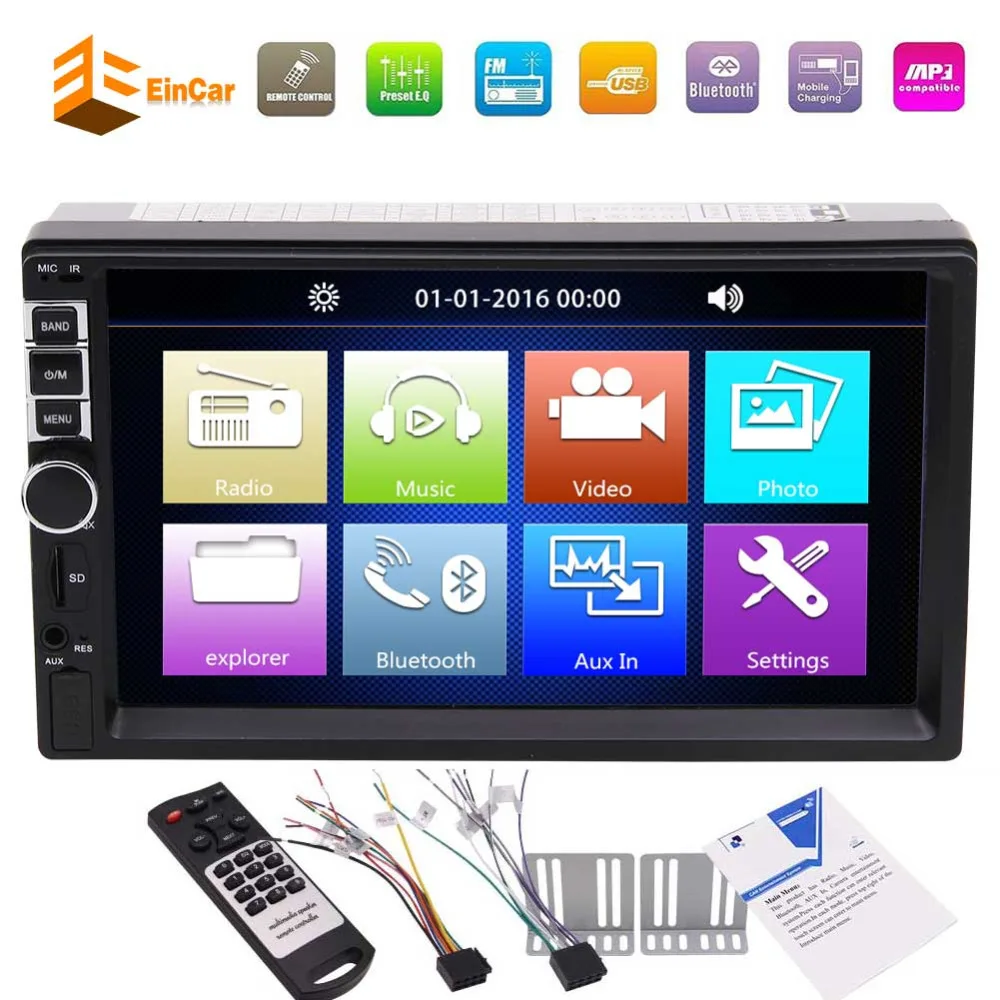 Автомагнитола Eincar 2 Din Bluetooth mp5 плеер FM радио 7 дюймовый сенсорный HD экран поддержка