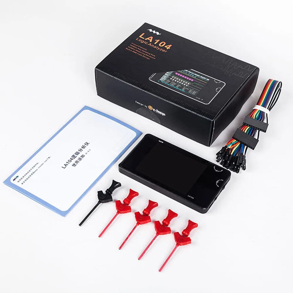 

Mini LA104 New Style Programmable Digital Logic Analyzer 4 Channels Oscilloscope 2.8 Inch LCD Screen Max Sampling Rate 100MHz