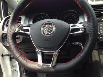 

Auto steering wheel cover,interior decoration trim for Volkswagen vw golf 7 , ABS chrome,auto accessories,3pcs/set.