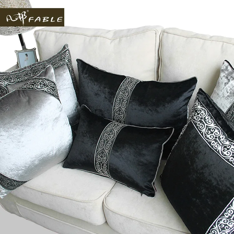 Роскошный тканевый черно-серый чехол для подушки в европейском стиле, Рождественская подушка, подарок на новоселье