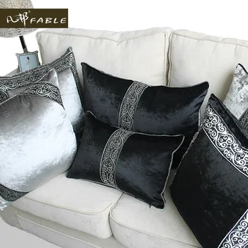 

European-style luxury fabric black and grey Pillow case christmas pillow Housewarming Gift free shipping