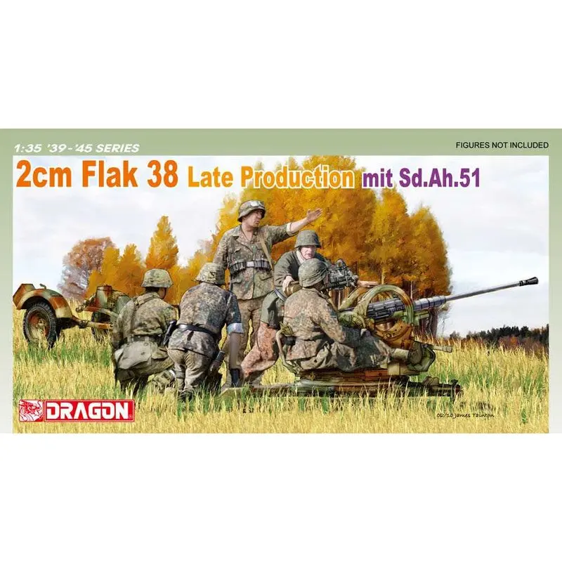 DRAGON 6546 1/35 немецкий 2 см Flak 38 поздний выпуск mit Sd. Ah.51-масштабный модельный комплект |