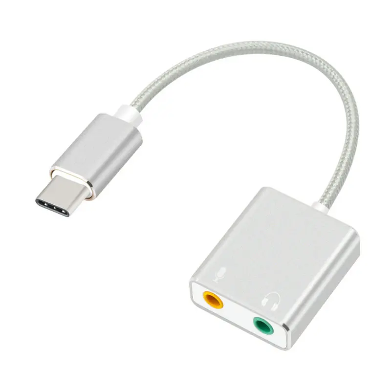 USB Type C External Sound Card 3.5mm Type C Adapter Audio Card USB C to