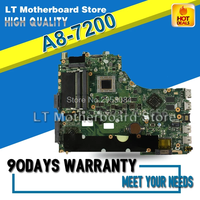 

For ASUS VM590Z X550ZE K555Z A555Z X555Z K550Z A8-7200 EDP interface Laptop Motherboard System Board Mainboard Card Logic Board