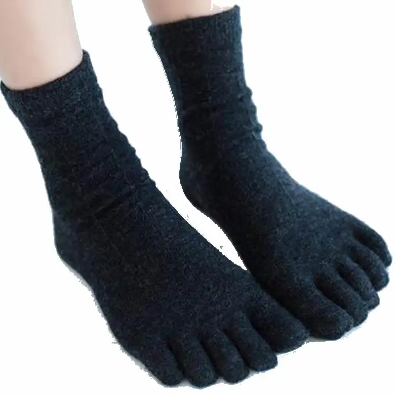 

Autumn and Winter Women's Girls Warm Soft Pure Color Wool Five Finger Toe Socks Women Cotton Socks Free Shipping