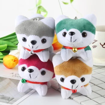 

Husky Keychain Backpack Purse Phone Case Pendant Bag Jewelry Cute Mini Plush Husky Game Prize Accessary String Doll Toy For Kids