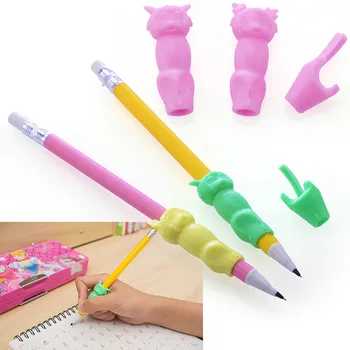 

Correcting Posture Pencil Topper Soft Plastic Pencil Holding Practice Device for Correcting Pen Holder Postures Grip Stationery