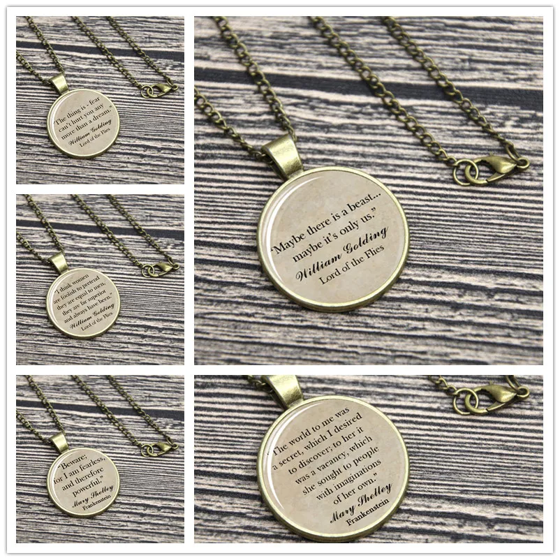 

Charlotte's Web Quote Necklace Keyring Lord of the Flies one With The Wind Mary Shelley William olding keychain