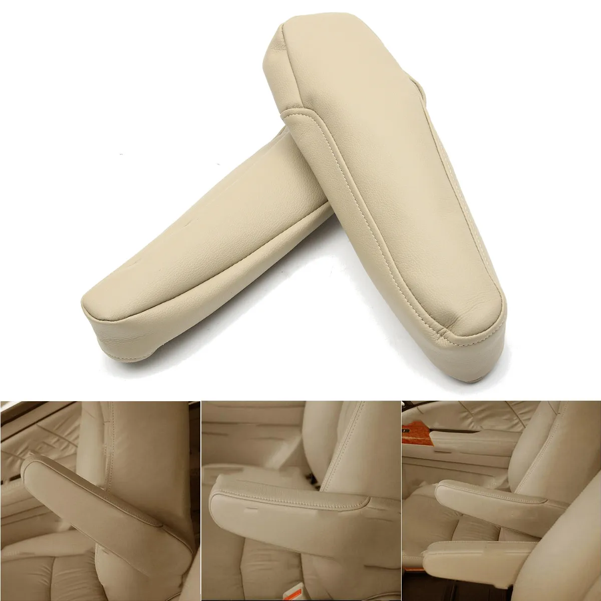 

Beige PU Leather Armrest Cover Upholstery Set For Honda /Odyssey 2005 2006 2007 2008 2009 2010