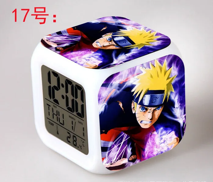 

Japanese Anime NARUTO LED 7 Color Flash Digital Alarm Clocks Kids Night Light Bedroom Clock reloj despertador