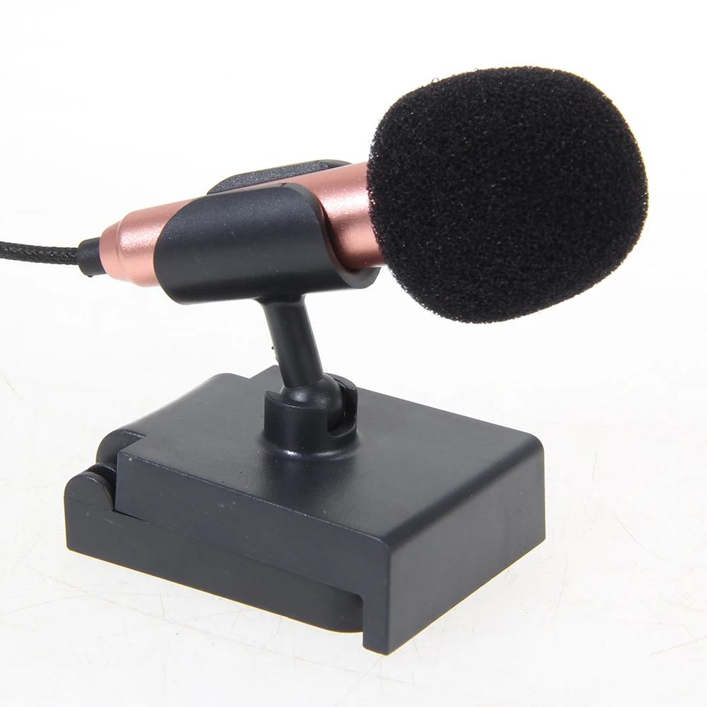 

Mini Condenser Microphone with 3.5mm Plug Stereo Microphone Mobile Phone with Mic Stand for Chatting Singing for Mobile Phone/PC