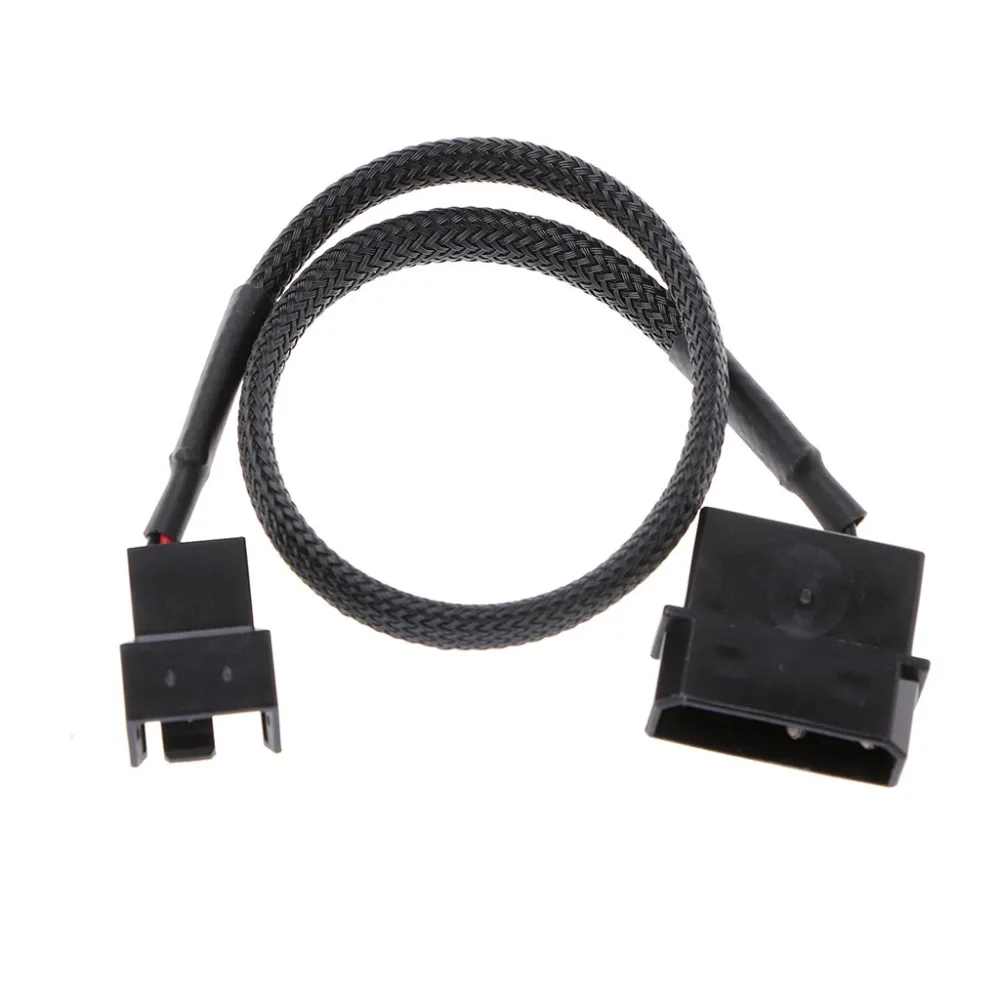 

1Pc High Quality 4-Pin Molex Male To 3-Pin/4-Pin PWM Fan Connector Male Sleeved Fan Extension Adapter Cable Connectors 27cm