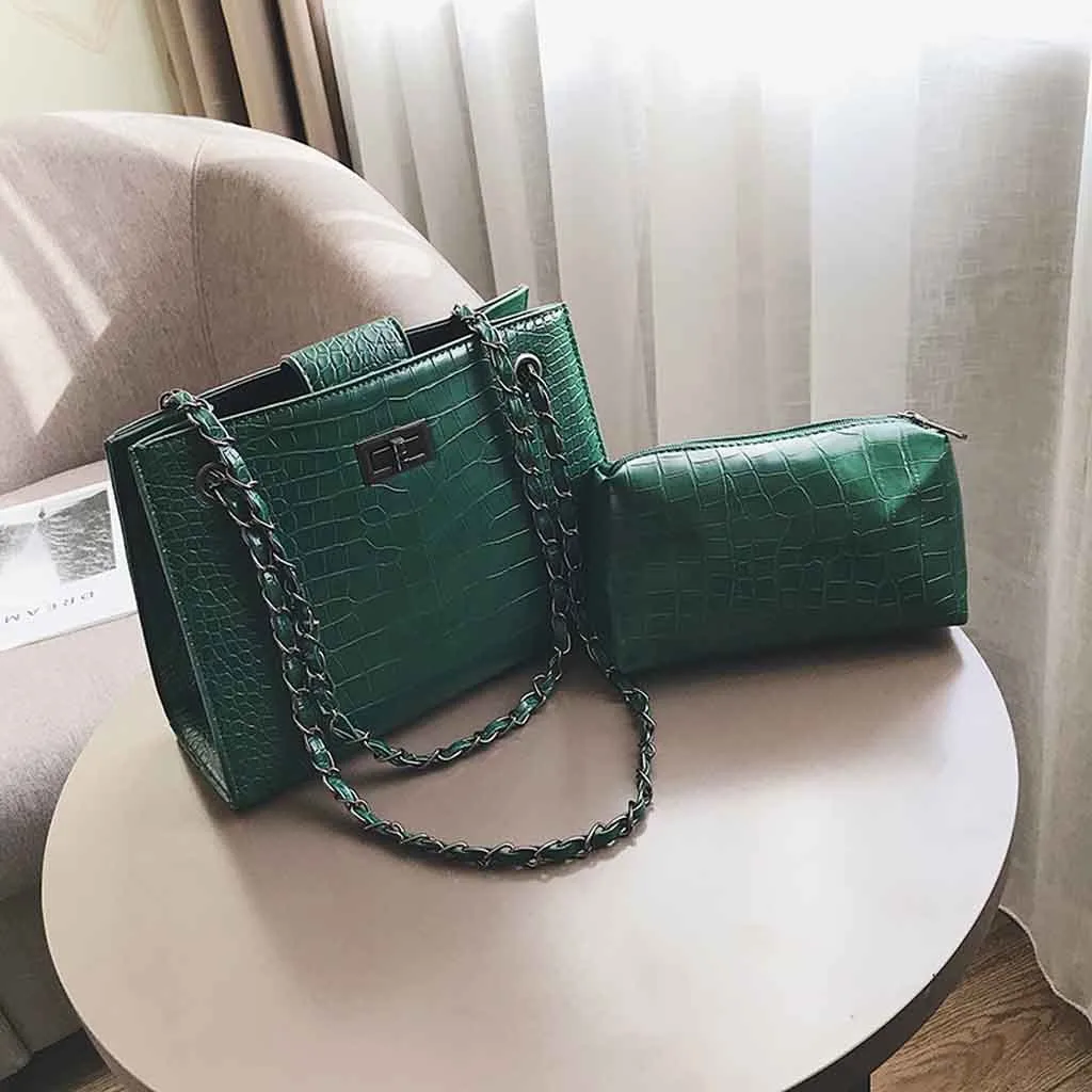 Molave сумочка модная женская крокодиловая сумка на плечо для мамы сумка на цепочке сумка-мессенджер Аллигатор струнная сумка женская 2019jan9 - Цвет: Зеленый